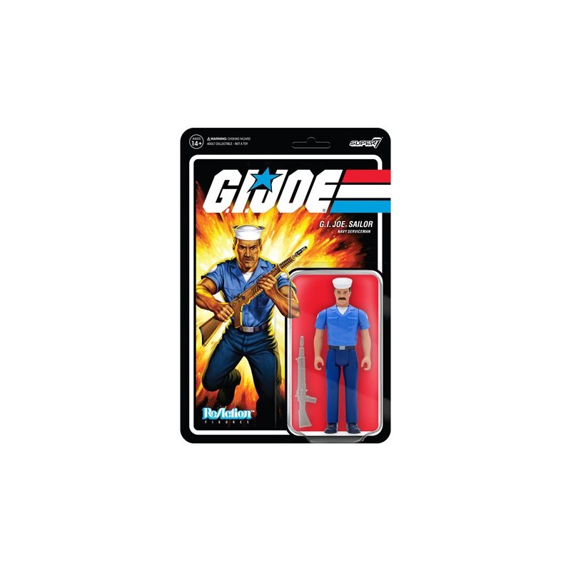 GI Joe figurine ReAction Blueshirt Mustache (Light Brown) Wave 2